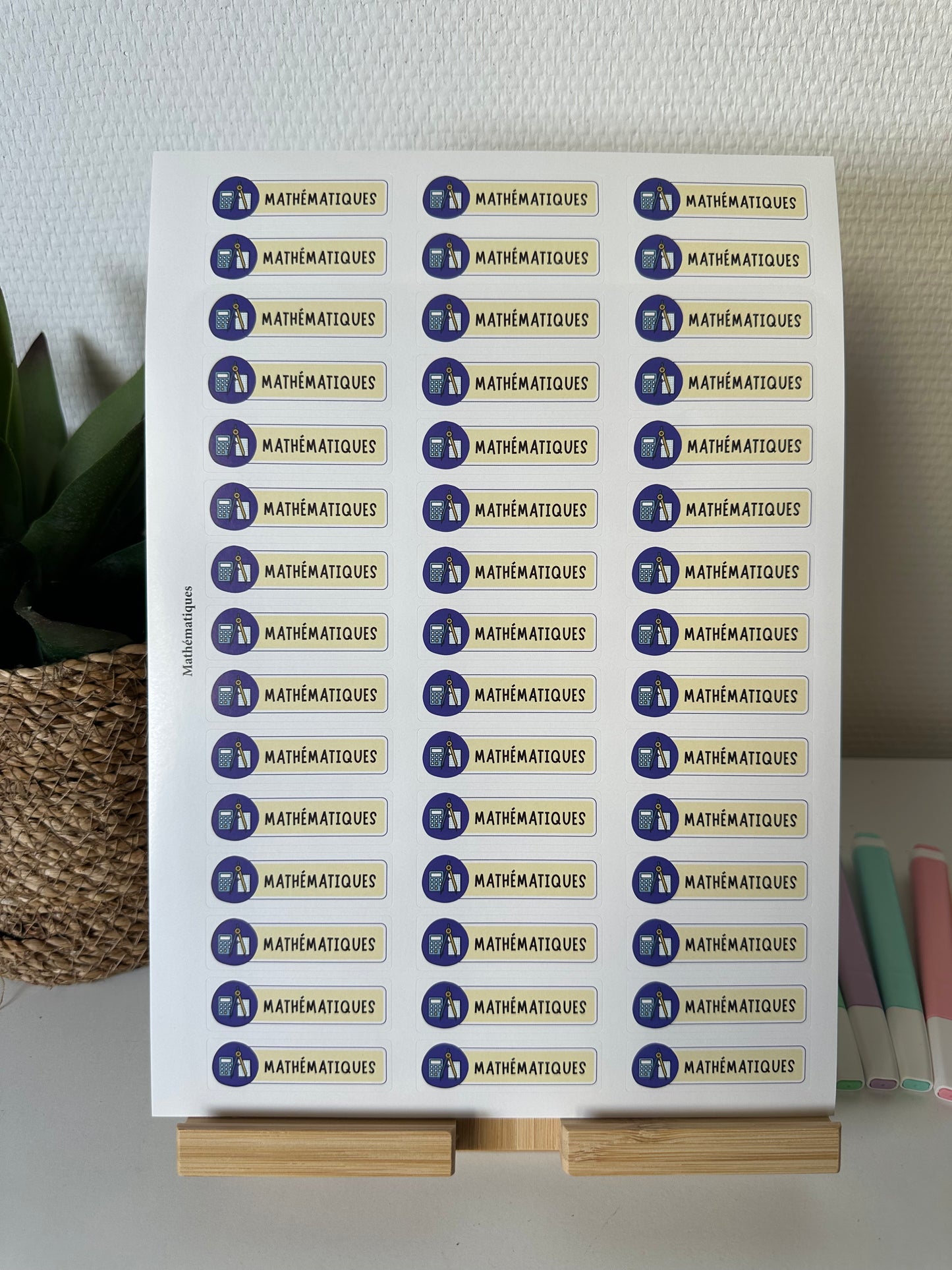 Planche de Stickers primaire – MATHÉMATIQUES (45 stickers)