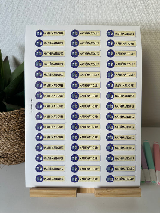 Planche de Stickers primaire – MATHÉMATIQUES (45 stickers)