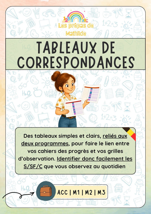 Tableaux de correspondances pour relier les S/SF/C à vos observations (ACC-M3)