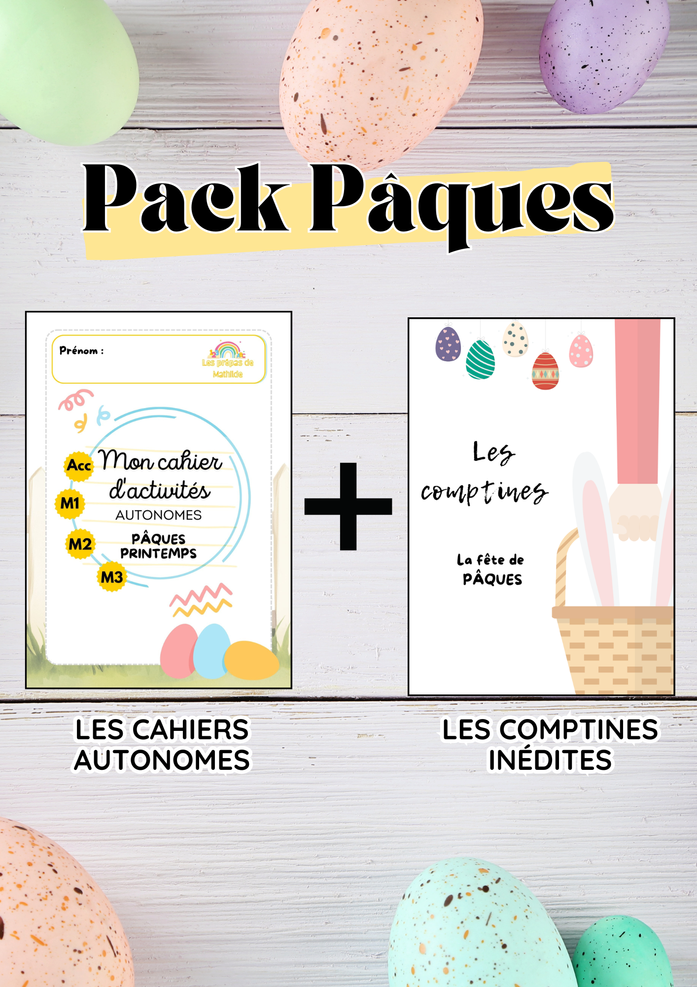 🐰 Pack Pâques & Printemps | Cahiers autonomes + Comptines | ACC · M1 · M2 · M3