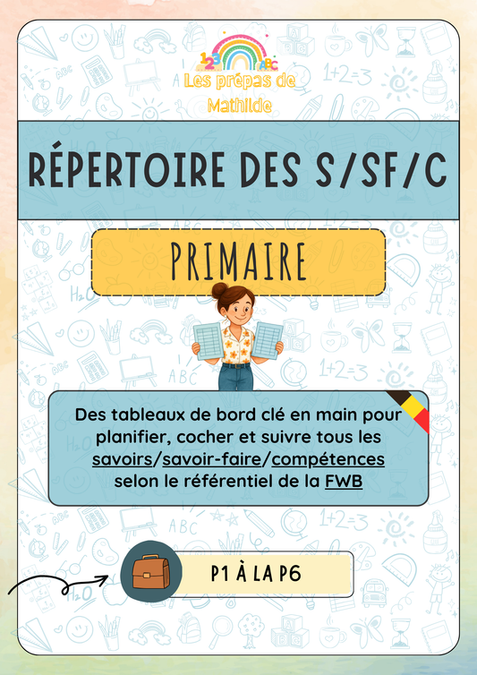 Pack primaire – répertoire des S/SF/C de la P1 à la P6