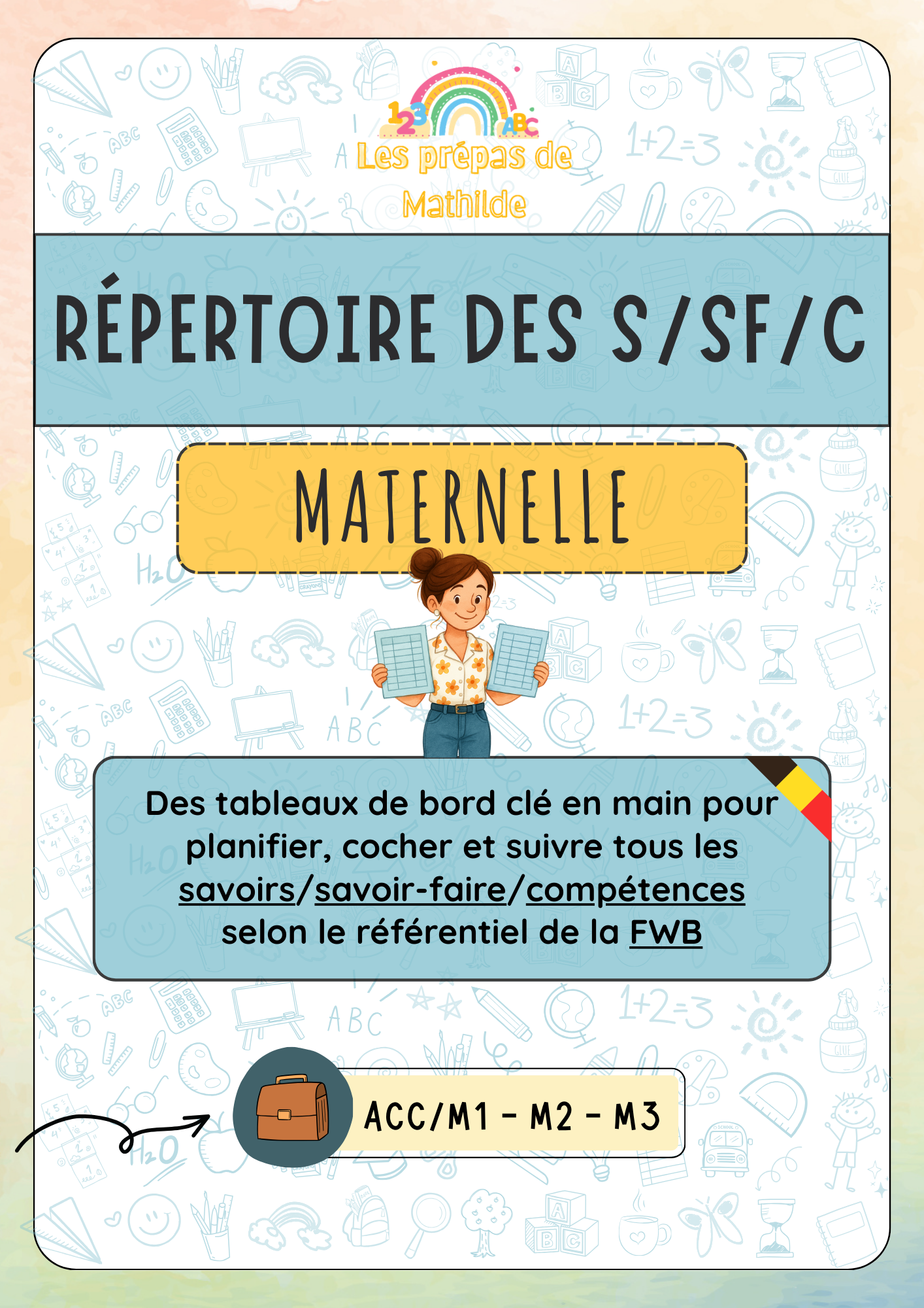 Pack Maternelle - Tableau de bord pédagogique S/SF/C