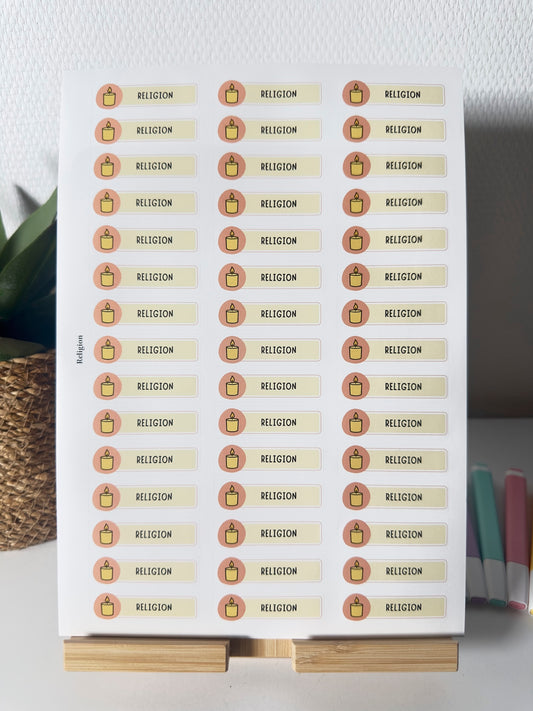 Planche de Stickers maternelle – RELIGION (45 stickers)