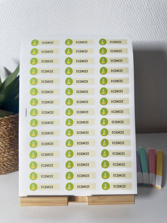 Planche de Stickers maternelle – SCIENCES (45 stickers)