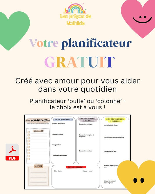 Voici en cadeau votre planificateur ❤️🎁