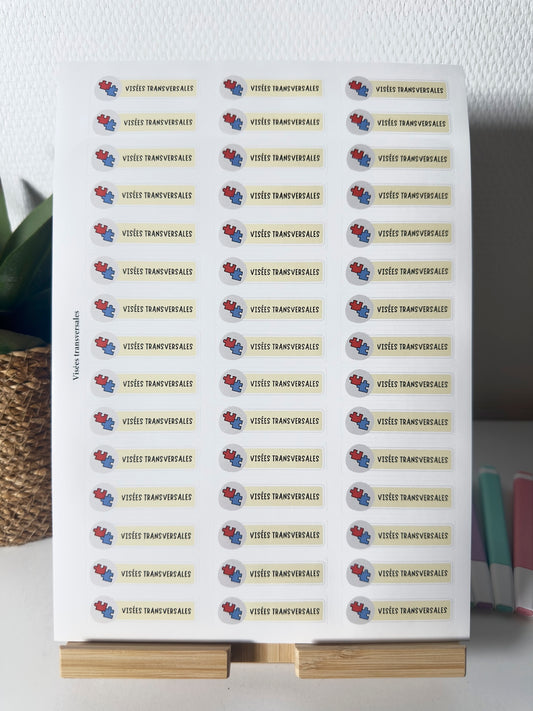 Planche de Stickers maternelle – VISÉES TRANSVERSALES (45 stickers)