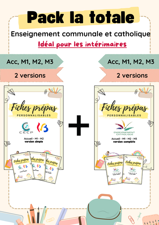 Pack tout-en-un : Prépas personnalisables - Référentiel + Enseignement catholique (631 pages)