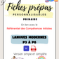 Pack Maîtres spéciaux (P3 à P6) : Langues modernes fiches prépas personnalisables (Référentiel des compétences intiales)