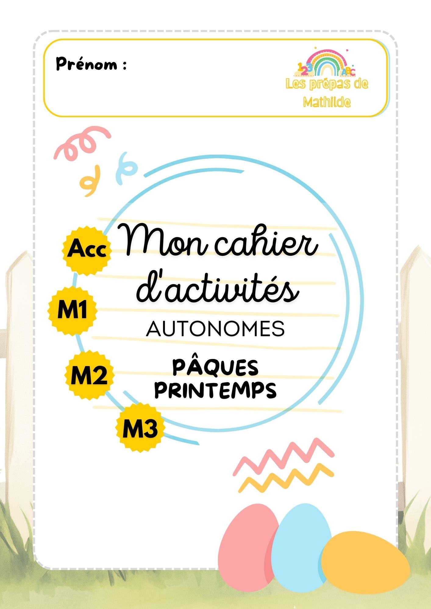 🐰 Cahiers autonomes – Pâques & Printemps | ACC · M1 · M2 · M3