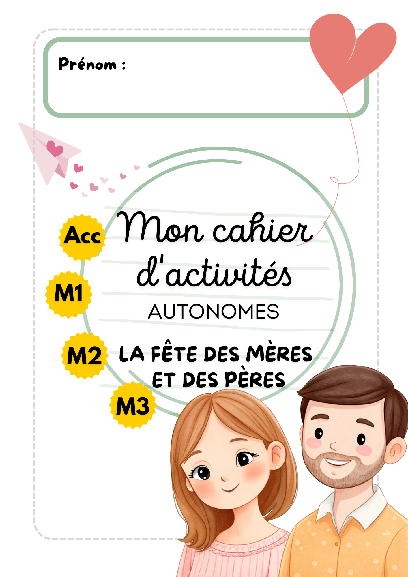 💐👨‍👧‍👦 Cahiers autonomes fêtes des mères & fêtes des pères 🎁