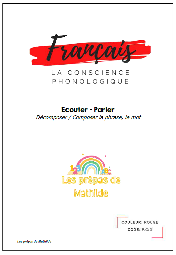 Préparation maternelle en lien avec le référentiel Belge: Français : La conscience phonologique